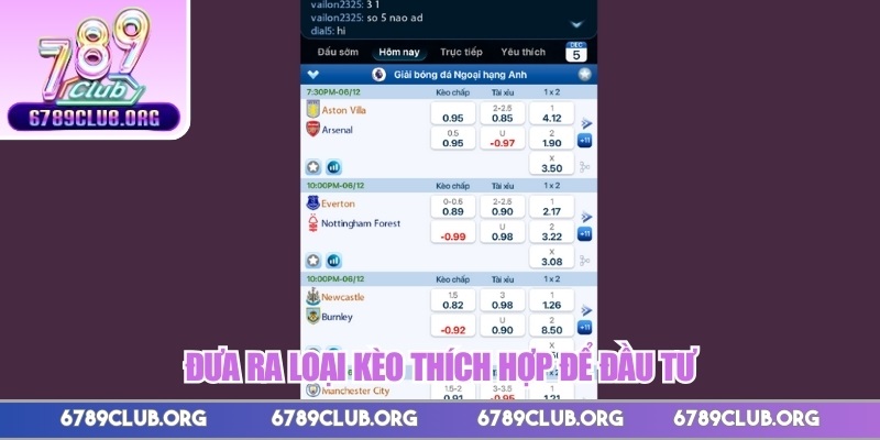 Đưa ra loại kèo thích hợp để đầu tư